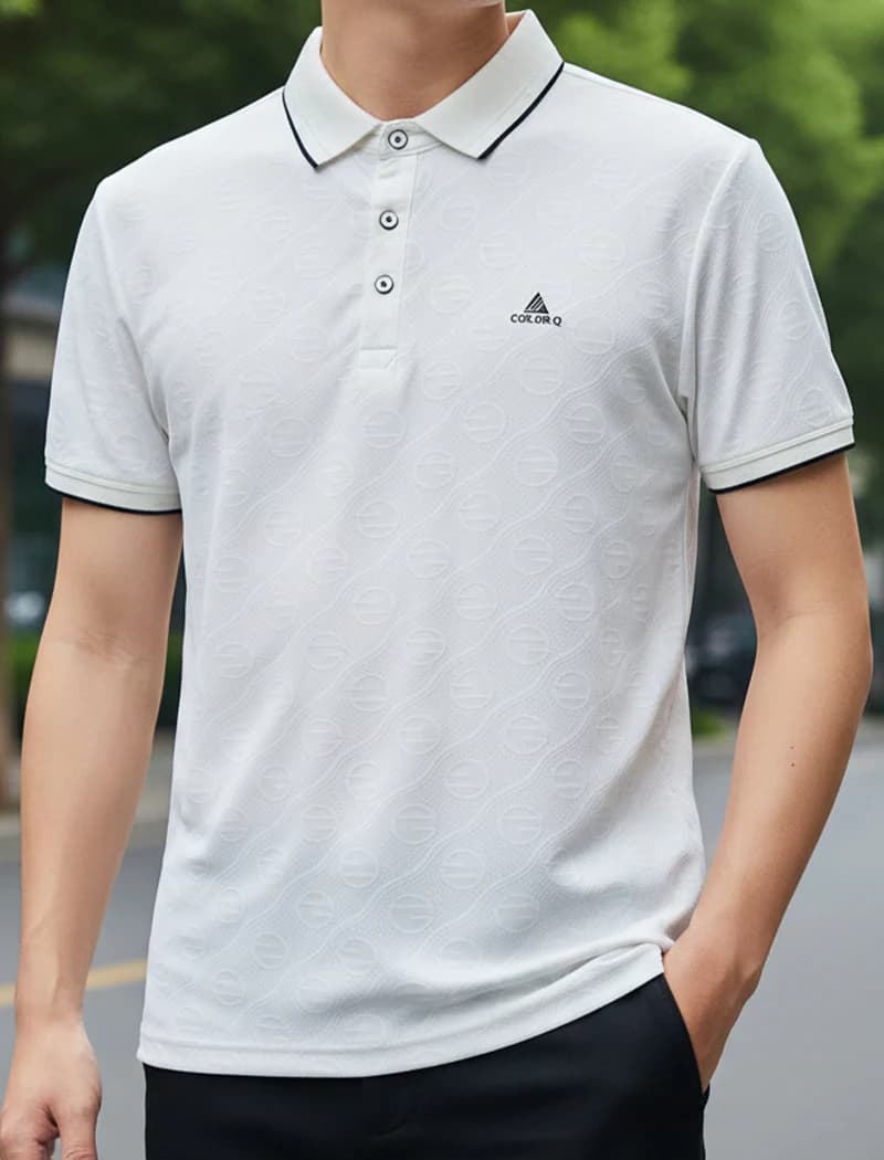 PL153 White Men's Polo