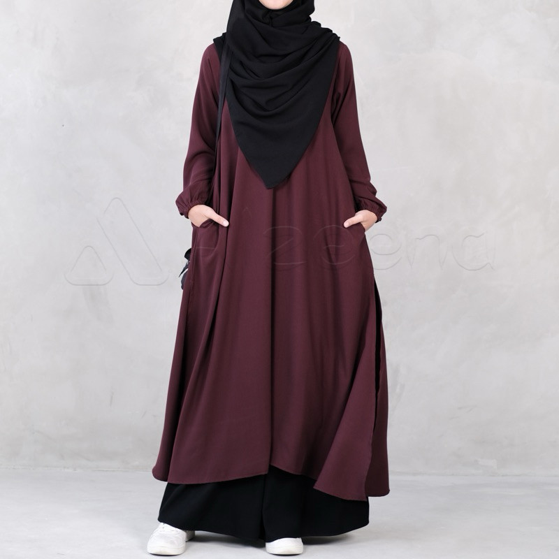BRK04 Maroon Borkha With Skirt Set