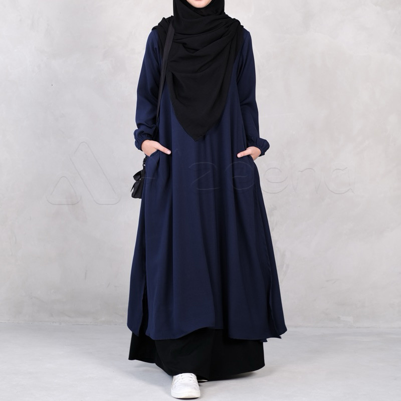 BRK04 Navy Blue Borkha With Skirt Set